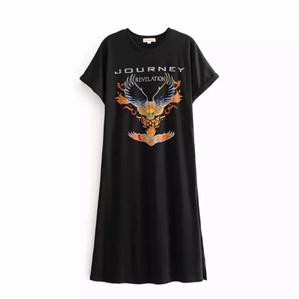 Journey Revelation Black Graphic T-Shirt Dress - Picture 4 of 6